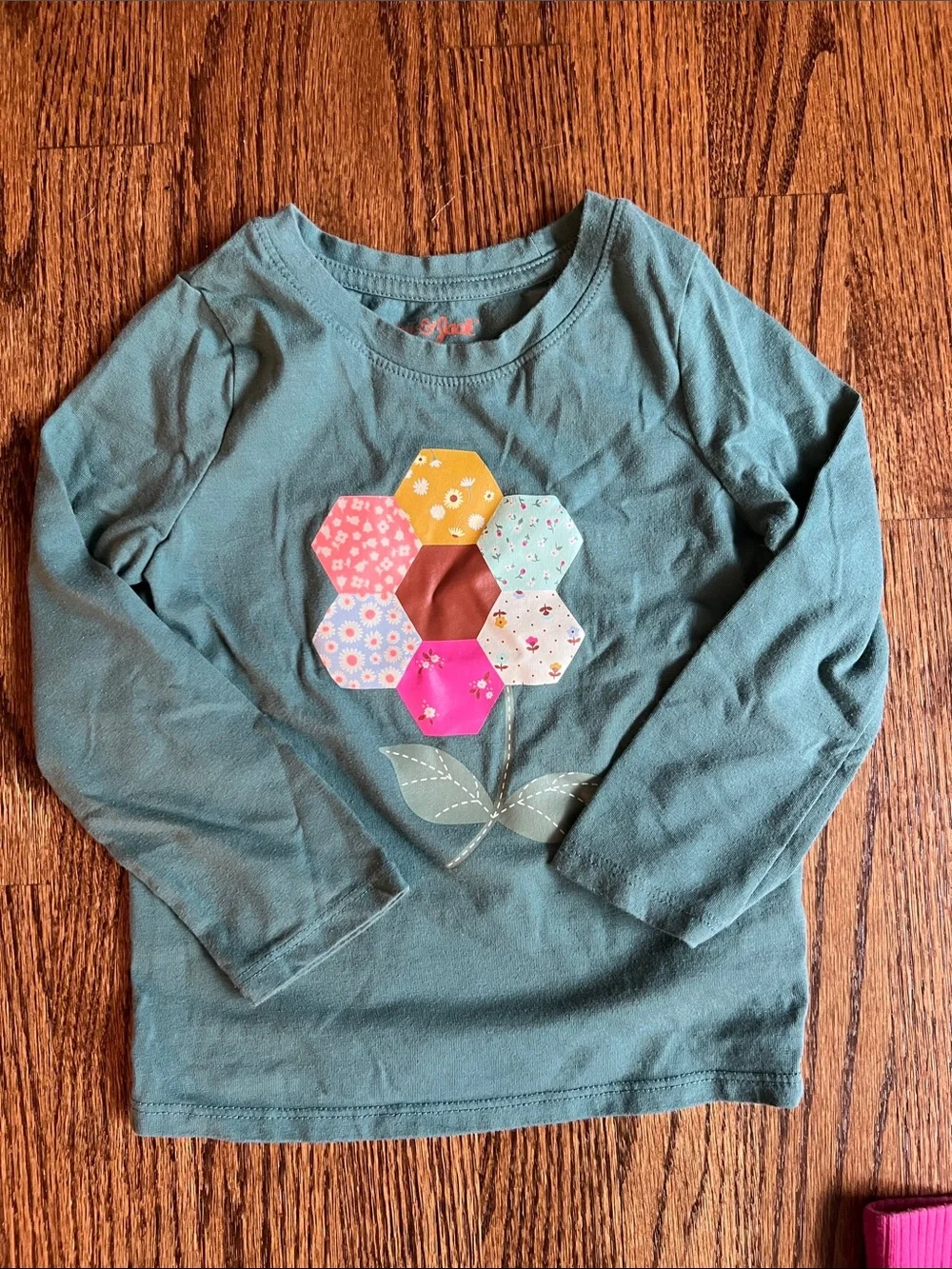 Girls Multi-Piece Outfit Lot - Long Sleeve Tees & Pants-Pink Flared, Black Jeans
